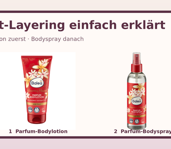 Duft-Layering mit Balea Glamorous Moment Parfum-Bodylotion und Parfum-Bodyspray