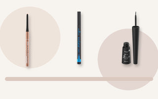 Kajalstift, Filzstift-Eyeliner und flüssiger Pinsel-Eyeliner im Vergleich