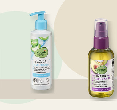 alverde Kopfhautserum, Leave-in Haarmilch und Haaröl für Kopfhaut, Längen und Spitzen