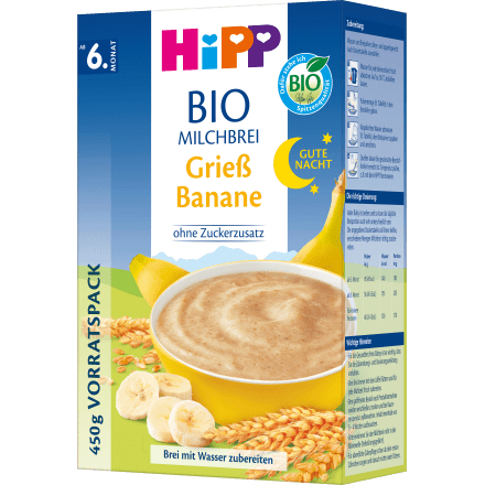 Abendbrei Milch Grieß Banane nach dem 6.Monat, 450 g - VivaVoss