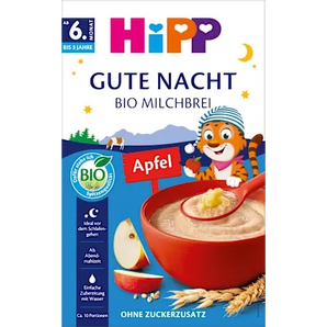 Hipp Abendbrei Milch Gute Nacht Bio Hafer Apfel ab dem 8.Monat, 450 g – Babybrei image_position | VivaVoss