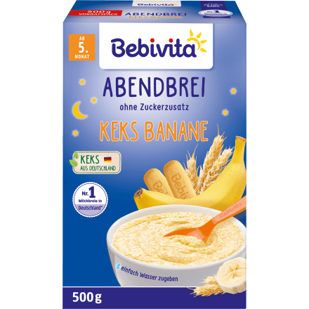 Abendbrei Milch Keks - Banane ab dem 5. Monat, 500 g - VivaVoss