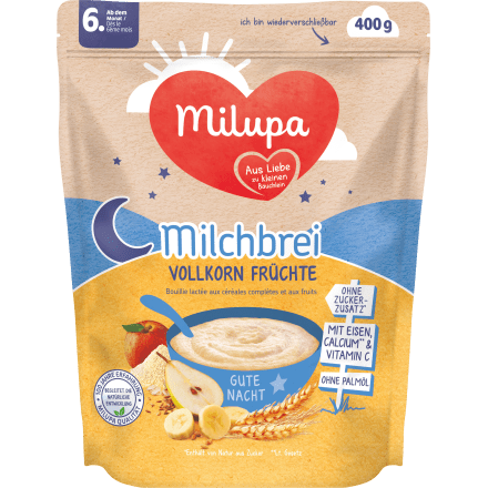 Abendbrei Milch Vollkorn Früchte Gute Nacht ab dem 6. Monat, 400 g - VivaVoss