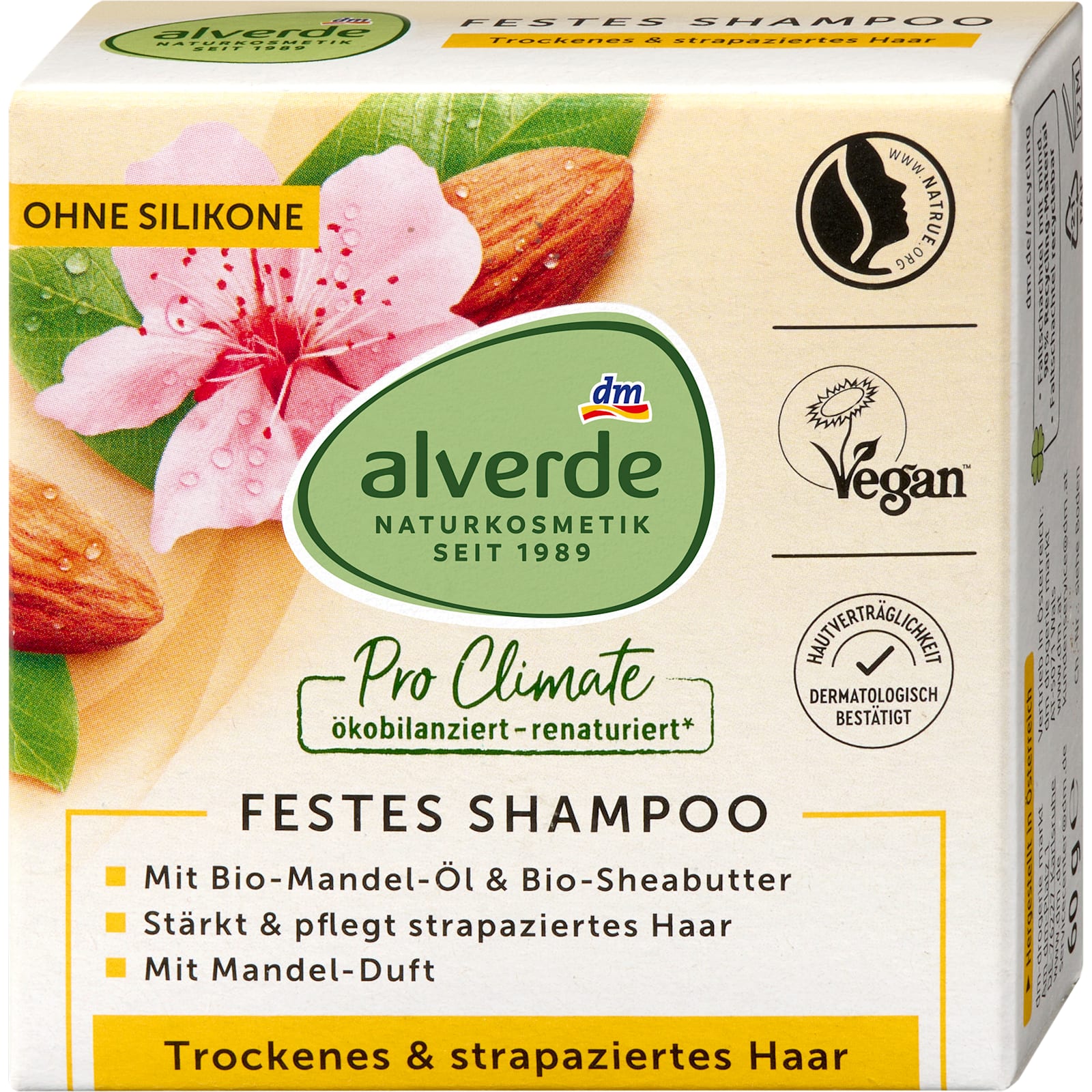 alverde NATURKOSMETIK Festes Shampoo Mandel-Öl & Sheabutter, 60 g – VivaVoss
