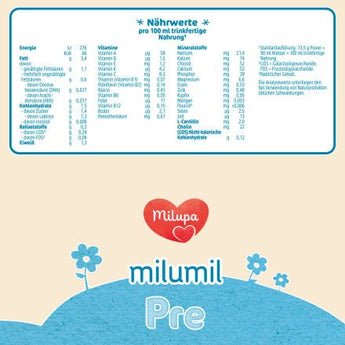 Anfangsmilch Pre Milumil von Geburt an, 800 g - VivaVoss