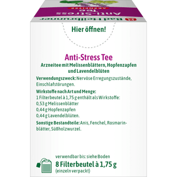 Arzneitee, Anti - Stress Tee (8 Beutel), 14 g - VivaVoss