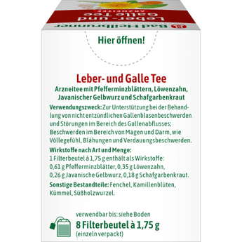 Arzneitee, Leber - & galle Tee (8 Beutel), 14 g - VivaVoss
