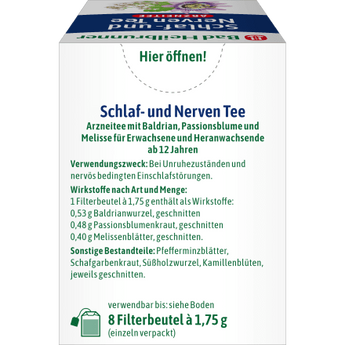Arzneitee, Schlaf - & Nerven Tee (8 Beutel), 14 g - VivaVoss