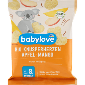 Babysnack Knusperherzen Apfel - Mango, ab dem 8. Monat, 30 g Baby Snack by BabyLove – Available at VivaVoss