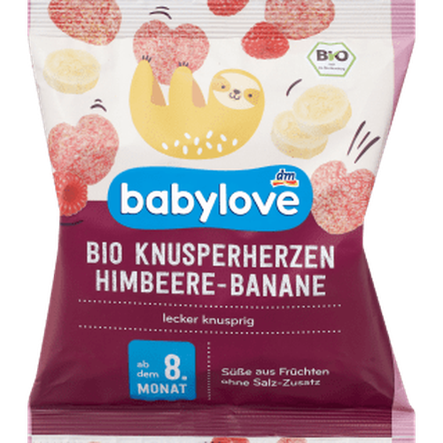 Babysnack Knusperherzen Himbeere Banane, ab dem..., 30 g Baby Snack by Babylove – Available at VivaVoss