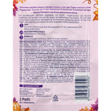 Rückseite der Balea Mystic Pumpkin Augenpads Verpackung mit Produktinformationen, Inhaltsstoffen und Anwendungshinweisen.