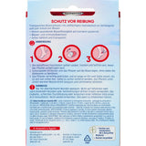 Rückseite der Balea Blasenpflaster Mix Verpackung mit Anwendungshinweisen, Illustrationen und Produktinformationen.