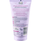 Rückseite der hellvioletten Balea Be You Cleansing Jelly Tube mit 150 ml Inhalt, Anwendungshinweisen und Inhaltsstoffen.