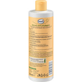 Balea Natural Beauty Conditioner Flasche mit gelbem Deckel, 350 ml, Rückseite mit Inhaltsstoffen und Produktinformationen.
