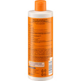 Rückseite der Balea Locken Spülung 350 ml mit orangefarbenem Verschluss, Inhaltsstoffen und Anwendungshinweisen.
