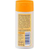 Rückseite der Balea Cremedusche Milch & Honig Reisegröße 50 ml mit Inhaltsstoffliste und Barcode auf weißer Flasche.