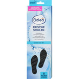 Balea Frischesohlen in Schwarz, Größe 36-38, 8 Paar atmungsaktive und ultradünne Einlegesohlen in der Produktverpackung.