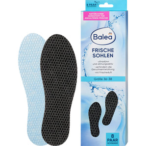 Einlegesohlen Frischesohlen schwarz, Gr. 36-38 (8 Paar), 16 St