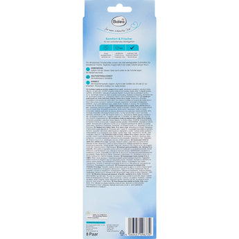 Balea Frischesohlen in Weiß, Größe 39-41, 8 Paar Einlegesohlen mit Anti-Rutsch-Beschichtung und Frischeduft in der Produktverpackung.