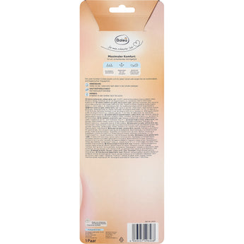 Balea Ledereinlegesohlen in Größe 38/39, verpackt in einer beigefarbenen Kartonhülle mit Produktinformationen und Logo.