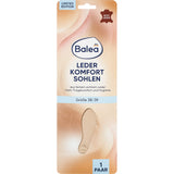 Balea Leder Komfort Sohlen in Größe 38/39 aus perforiertem Echtleder in beiger Verpackung.