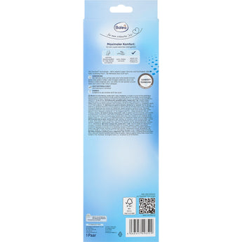 Balea Memory Foam Einlegesohlen in hellblauer Verpackung mit Produktinformationen und Cleanfeet-Technologie, Größe 38/39.