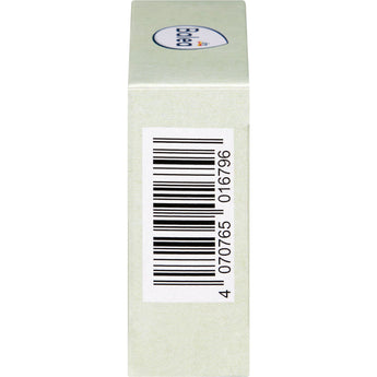 Seitenansicht der hellgrünen Balea Festes Shampoo Verpackung mit Strichcode und Balea-Logo.