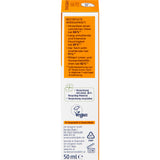Seitenansicht der Balea Beauty Expert UV-Protection Fluid Verpackung mit Produktinformationen und Vegan-Siegel auf 50 ml Karton.