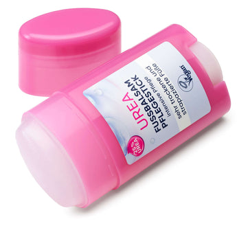 Pinker Balea Fußbalsam Stick mit Urea zur intensiven Pflege sehr trockener Füße, 50g in praktischer Drehverpackung.