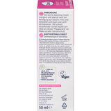 Rückseite der Balea Beauty Expert Collagen Boosting Cream Verpackung mit Anwendungshinweisen und veganem Logo.