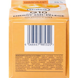 Rückseite der orangefarbenen Balea Energy Q10 24h Gesichtscreme Verpackung mit Barcode und Inhaltsstoffliste.