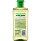 Rückseite der Balea Haarwasser Birke 500 ml Flasche mit grüner Kappe und detaillierten Produktinformationen auf dem Etikett.