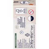 Rückseite der Balea Frosty Dreams Badebomben-Verpackung mit Produktinformationen und FSC-Zertifizierung auf beigem Karton.