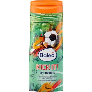 Kinder Duschgel Gesicht, Körper, Shampoo & Spülung 4in1 Kick it!, 300 ml