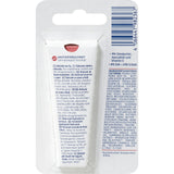 Rückseite einer Balea Lippenpflege Tube mit LSF 30, Inhaltsstoffen und Produktinformationen auf weißem Blisterkarton.