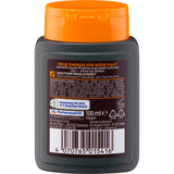 Rückseite einer grauen 100 ml Balea MEN Pflegeflasche mit orangefarbenem Klappdeckel, Inhaltsstoffen und Barcode.