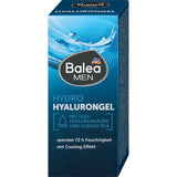 Balea MEN Hydro Hyalurongel in blauer Verpackung mit 72h Feuchtigkeitspflege und Cooling-Effekt.