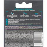 Rückseite der Balea MEN Rasierklingen-Verpackung mit Anwendungshinweisen, Inhaltsstoffen und Produktinformationen auf Deutsch.