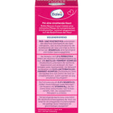 Rückseite der Balea Beauty Expert Pink Night Nachtcreme-Verpackung mit Produktinformationen auf pinkem Hintergrund.