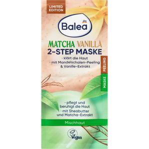 Balea Peeling & Maske 2-Step Matcha Vanilla (2x 8 ml), 16 ml