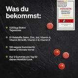 Biotin Haar Gummies - 120 vegane, zuckerfreie Gummibärchen mit 5000 μg - VivaVoss