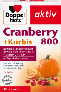Cranberry + Kürbis + Vitamin C + Selen Kapseln 30 St., 27,7 g - VivaVoss