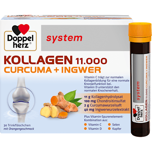 Doppelherz system Kollagen 11000 Curcuma + Ingwer Trinkfläschchen 30 St Doppelherz