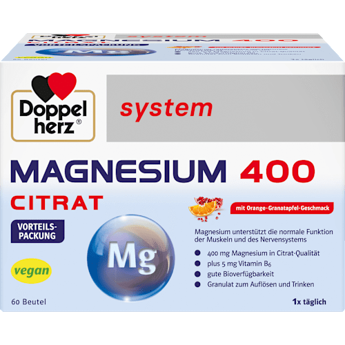 Doppelherz system Magnesium 400 Citrat Granulat Beutel 60 St Doppelherz