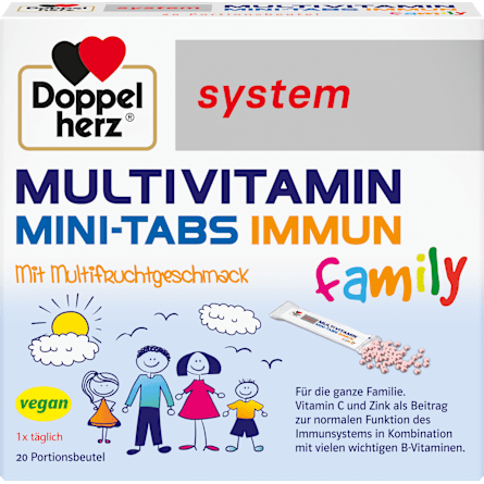 Doppelherz system Multivitamin Mini-Tabs family Portionsbeutel 20 St Doppelherz