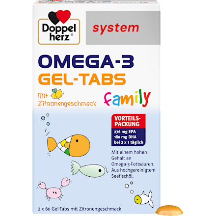 Doppelherz system Omega-3 family Zitronengeschmack 120 St Doppelherz