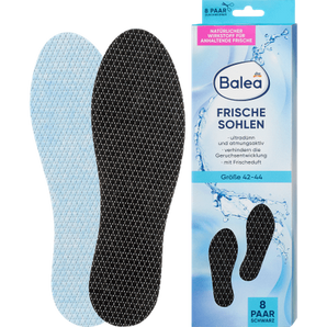 Einlegesohlen Frischesohlen schwarz, Gr. 42 - 44 (8 Paar), 16 St Fußcreme & Fußpflege by Balea – Available at VivaVoss