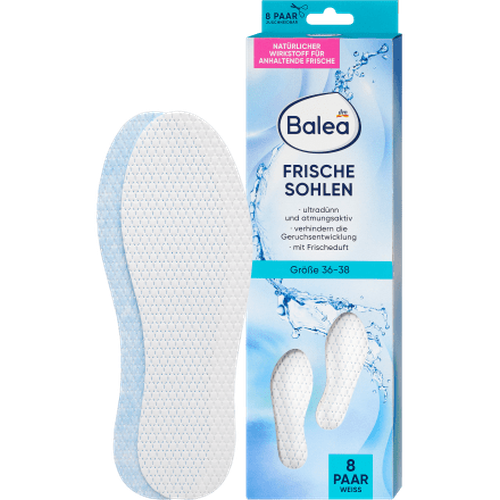 Einlegesohlen Frischesohlen weiß, Gr. 36 - 38 (8 Paar), 16 St Fußcreme & Fußpflege by Balea – Available at VivaVoss