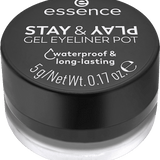 Gel Eyeliner Stay & Play Waterproof 01 Black essence