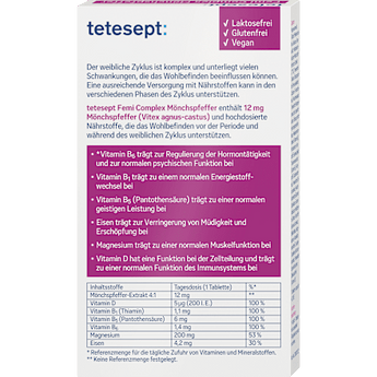 FemiComplex Mönchspfeffer Tabletten Hormon Balance 60 St, 43,5 g - VivaVoss